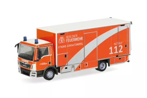 Herpa 099288 MAN TGL Euro 6c dobozos - Berliner Feuerwehr/Stroke-Einsatzmobil (H0)