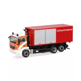   Herpa 099400 MAN TGS M cserefelépítményszállító tűzoltó, Berliner FW (H0)
