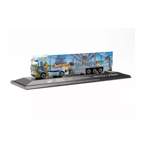   Herpa 122214 Mercedes-Benz Actros nyergesvontató, hűtődobozos félpótkocsival - Nr. 3 Herpa Weltgeschichte/Schumacher - PC (H0)