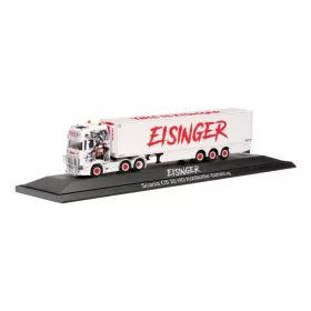   Herpa 122306 Scania CS 20 HD nyergesvontató, dobozos félpótkocsival - Eisinger - PC (H0)