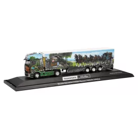   Herpa 122375 Mercedes-Benz Actros L ProCab Gigaspace, dobozos félpótkocsival - Müller Transporte Essen (H0) - PC