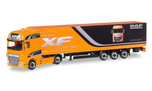 Herpa 305709 DAF XF Euro 6 SSC nyergesvontató, dobozos félpótkocsival - DAF Promotion Truck 