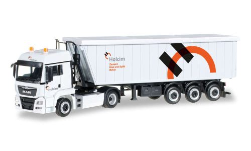 Herpa 306171 MAN TGS LX Euro 6 nyergesvontató, Kempf Stöffel-Liner félpótkocsival - Holcim 