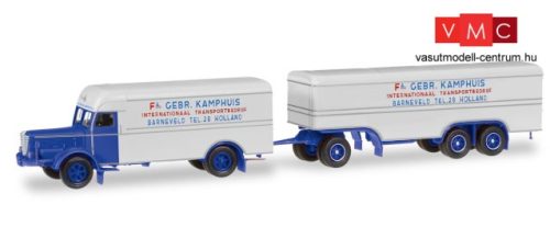 Herpa 306638 Büssing 8000 dobozos teherautó pótkocsival - Kamphuis (NL) (H0)