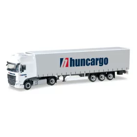   Herpa 307154 DAF XF SSC Euro6 nyergesvontató, ponyvás félpótkocsival - Huncargo (H) (H0)