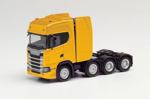 Herpa 308601-003 Scania CS20 HD 4-tengelyes nehézteher vontató - sárga (H0)