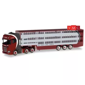   Herpa 309646 Scania CS nyergesvontató, élőállatszállító félpótkocsival - Vaex (NL) (H0)
