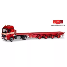   Herpa 309653 Mercedes-Benz Arocs nyergesvontató, Teletrailer félpótkocsival - Colonia (H0)