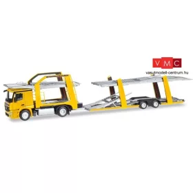   Herpa 309790 Mercedes-Benz Eurolohr autószállító kamion, Qualitrans (H0)