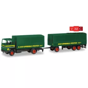   Herpa 309820 Ford Transconti Ponyvás teherautó pótkocsival - Offergeld (H0)