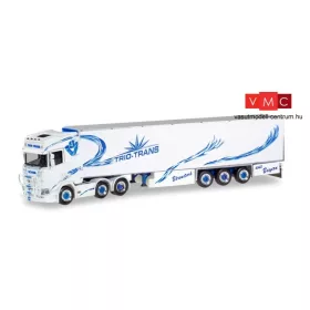 Herpa 309967 Scania CS 20 HD 6x2 nyergesvontató, hűtődobozos félpótkocsival, Trio-Trans (H