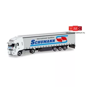 Herpa 310048 Iveco Stralis XP nyetrgesvontató, ponyvás félpótkocsival - Spedition Schuman (