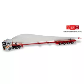   Herpa 310062 MAN TGX XLX nyergesvontató, Teletrailer félpótkocsival, modern szélerőműlapát rakománnyal - Gatto Wind (H0)