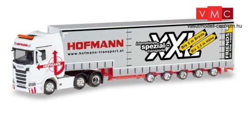 Herpa 310109 Scania CS 20 HD 6x2 nyergesvontató, ponyvás Volumen félpótkocsival - Hofmann (