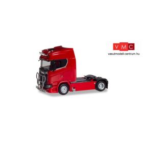Herpa 310116-002 Scania CS 20 HD nyergesvontató, gallyvédő rács és lámpasor, piros (H0)