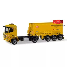 Herpa 310352 Mercedes-Benz Arocs nyergesvontató, Schmitz billencs félpótkocsival, Leonhard W