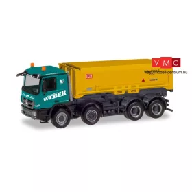 Herpa 310376 Mercedes-Benz Actros 2008 legördíthető billencs-felépítménnyel, Weber / Stut