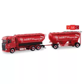 Herpa 310468 Scania CR ND silótartályos teherautó, pótkocsival - Wirth Agrar (H0)
