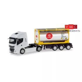 Herpa 310604 Iveco Stralis XP nyergesvontató, krómtartályos félpótkocsival - Eurotainer (H