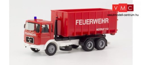 Herpa 310963 MAN F8 legördíthető konténerszállító tűzoltóautó, Feuerwehr (H0)