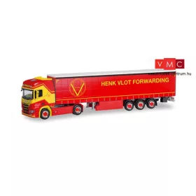 Herpa 310987 Scania CS HD nyergesvontató, ponyvás félpótkocsival - Henk Vlot (H0)