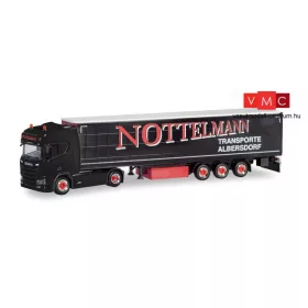 Herpa 311038 Scania CR 20 HD nyergesvontató, ponyvás félpótkocsival - Nottelmann (Schleswig