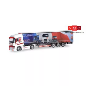 Herpa 311069 Renault T nyergesvontató, ponyvás félpótkocsival - Fiedler Transporte (Saarlan