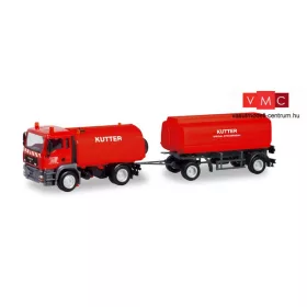 Herpa 311175 MAN TGA M utcaseprő, tartálypótkocsival Kutter (Bayern / Memmingen) (H0)