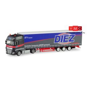 Herpa 311274 DAF XF SSC nyergesvontató, Lowliner ponyvás félpótkocsival - Spedition Diez (H
