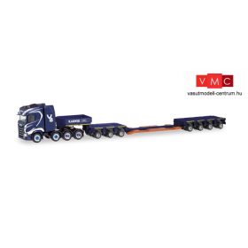 Herpa 311564 Scania CS HD 4a nyergesvontató, mélybölcsős félpótkocsival - Karner Schwertr