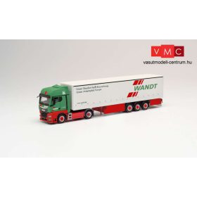 Herpa 312165 MAN TGX GX nyergesvontató, ponyvás félpótkocsival - Wandt (Niedersachsen/Braun