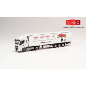Herpa 312257 Iveco Str.NP460 nyergesvontató, hűtődobozos félpótkocsival - Müller Fleisch 