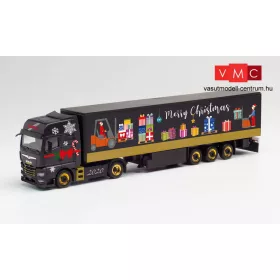   Herpa 312356 MAN TGX GX nyergesvontató, ponyvás félpótkocsival - Weihnacht 2020 (H0)