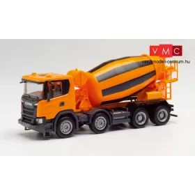   Herpa 312424 Scania CG17 4-tengelyes betonkeverő, kommunálsárga (H0)