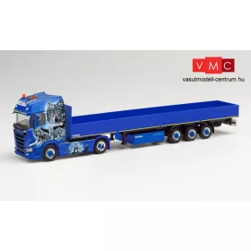   Herpa 312745 Scania CS20 HD nyergesvontató platós félpótkocsival - Waßmer (H0)