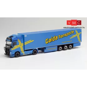   Herpa 312752 Volvo FH GL. XL nyergesvontató, hűtődobozos félpótkocsival, Gaida Transporte (H0)