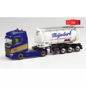   Herpa 312813 Scania CS20 nyergesvontató, hattyúnyakas silótartályos félpótkocsival, Mijndert / Anne (H0)