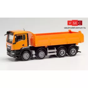   Herpa 312837 MAN TGS NN 4-tengelyes billencs, Meiller - kommunálsárga (H0)