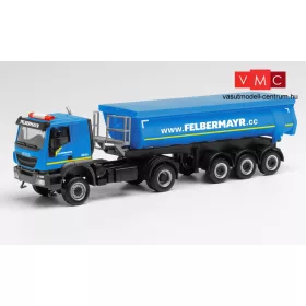   Herpa 312875 Iveco Trakker 4x4 nyergesvontató, thermobillencs félpótkocsival, Felbermayr (H0)