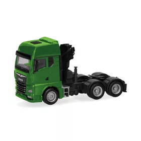   Herpa 313100-004 MAN TGX GX 6x4 nyergesvontató, rakodódaruval - zöld (H0)
