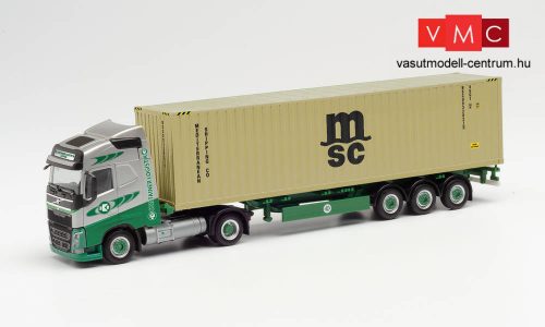 Herpa 313193 Volvo FH Gl. LNG nyergesvontató, konténerszállító félpótkocsival - EKB/MSC 