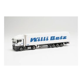 Herpa 313544 MAN TGX GM nyergesvontató, dobozos félpótkocsival - Willi Betz (H0)