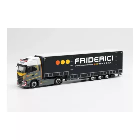   Herpa 313629 Iveco S-Way nyergesvontató, volumenponyvás félpótkocsival - Friderici (H0)