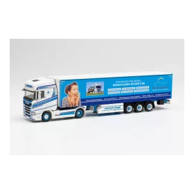   Herpa 313636 Scania CS HD nyergesvontató, ponyvás félpótkocsival - Höhner (H0)