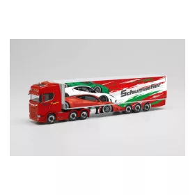   Herpa 313643 Scania CS20 HD nyergesvontató, hűtődobozos félpótkocsival - Schumacher (H0)