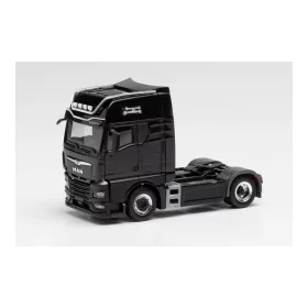  Herpa 313728 MAN TGX GX Individual Lion S nyergesvontató - fekete (H0)