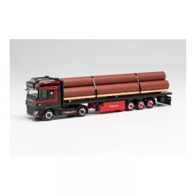   Herpa 313773 DAF XF SSC E6 nyergesvontató, csőszállító félpótkocsival - Marten Nottelmann (H0)