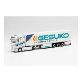   Herpa 313780 Scania CS20 nyergesvontató, hűtődobozos félpótkocsival - GESUKO (H0)