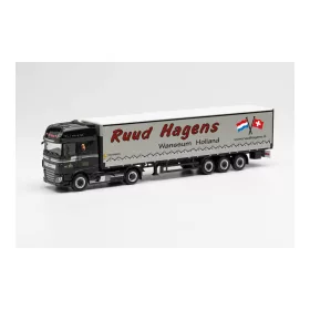   Herpa 313872 DAF XF SSC nyergesvontató, ponyvás félpótkocsival - Ruud Haagens (H0Ö)