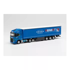   Herpa 313889 Iveco S-Way LNG nyergesvontató, ponyvás félpótkocsival - Reinert Logistics (H0)